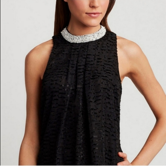 Etcetera Tops - ETCETRA Womens Luxury Beaded Mock Neck Top
